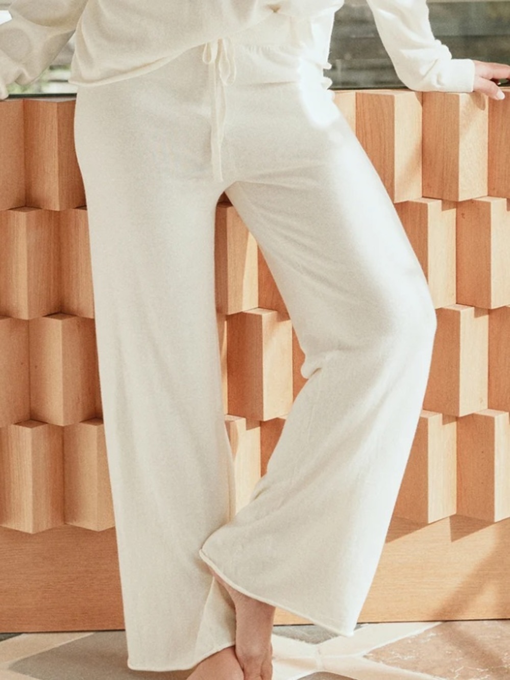luxe rib modal wide leg pant papinelle